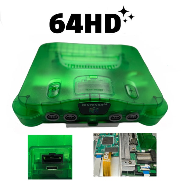 64HD Nintendo 64 HDMI Jungle Green Translucent Console