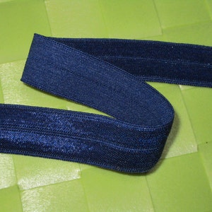 10 3/8 yards in 5/8&quot; width in pacific blue color fold over elastic trim for your fashion design/headband/swim wear design decor.