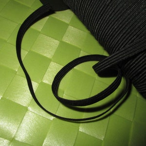 10  yards in 3/8&quot; width in black color elastic band trim for your fashion design decorative or face mask elastic project.