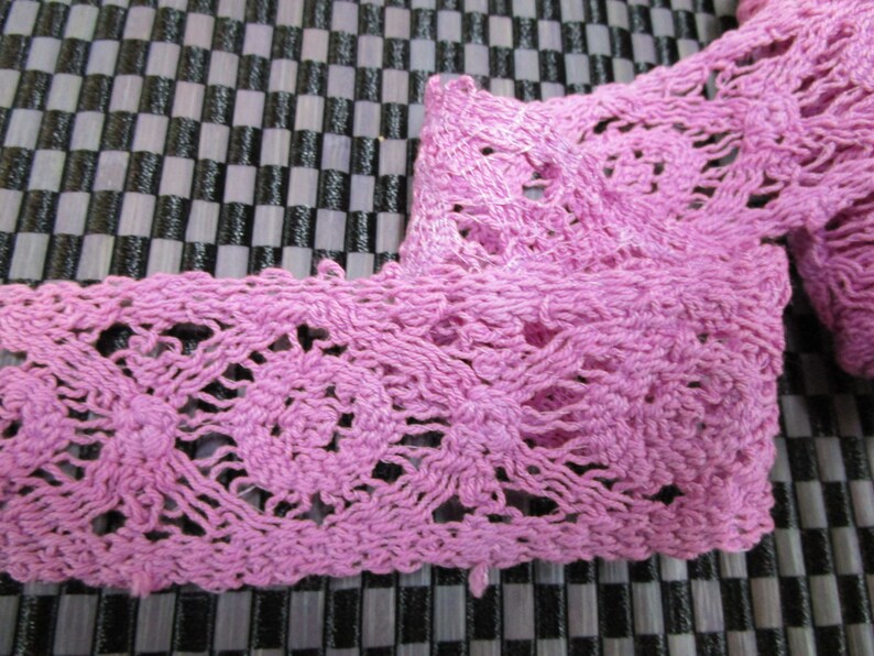 4 34 yards in 1 34 width in rose color crochet cotton trimnovelty trim for your fashionwedding design decorative