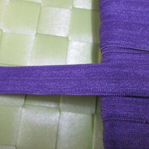 6 yards in 5/8&quot; width in purple color fold over elastic trim for your fashion design/headband/swim wear design decorative.