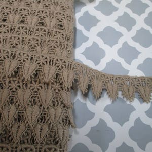 3 yards in 3/4&quot; width in brown color crochet cotton with heart pattern trim/applique embellishment trim/novelty trim for your fashion.
