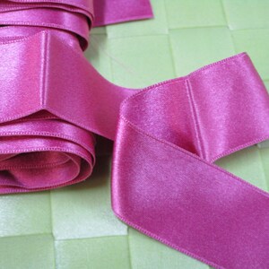 this is 5 yards in 1&quot; width double side in dark rose color silk ribbon trim for your fashion design decorative and sewing project.