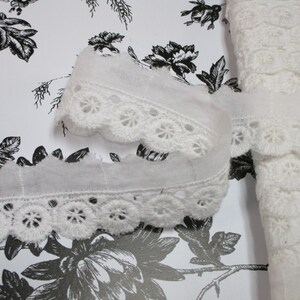 3 yards in 3/4&quot; width in white color high end cotton trim with eyelet pattern for your fashion/wedding design.