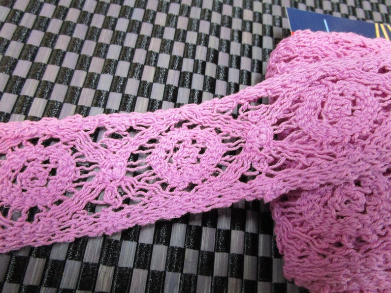 4 34 yards in 1 34 width in rose color crochet cotton trimnovelty trim for your fashionwedding design decorative