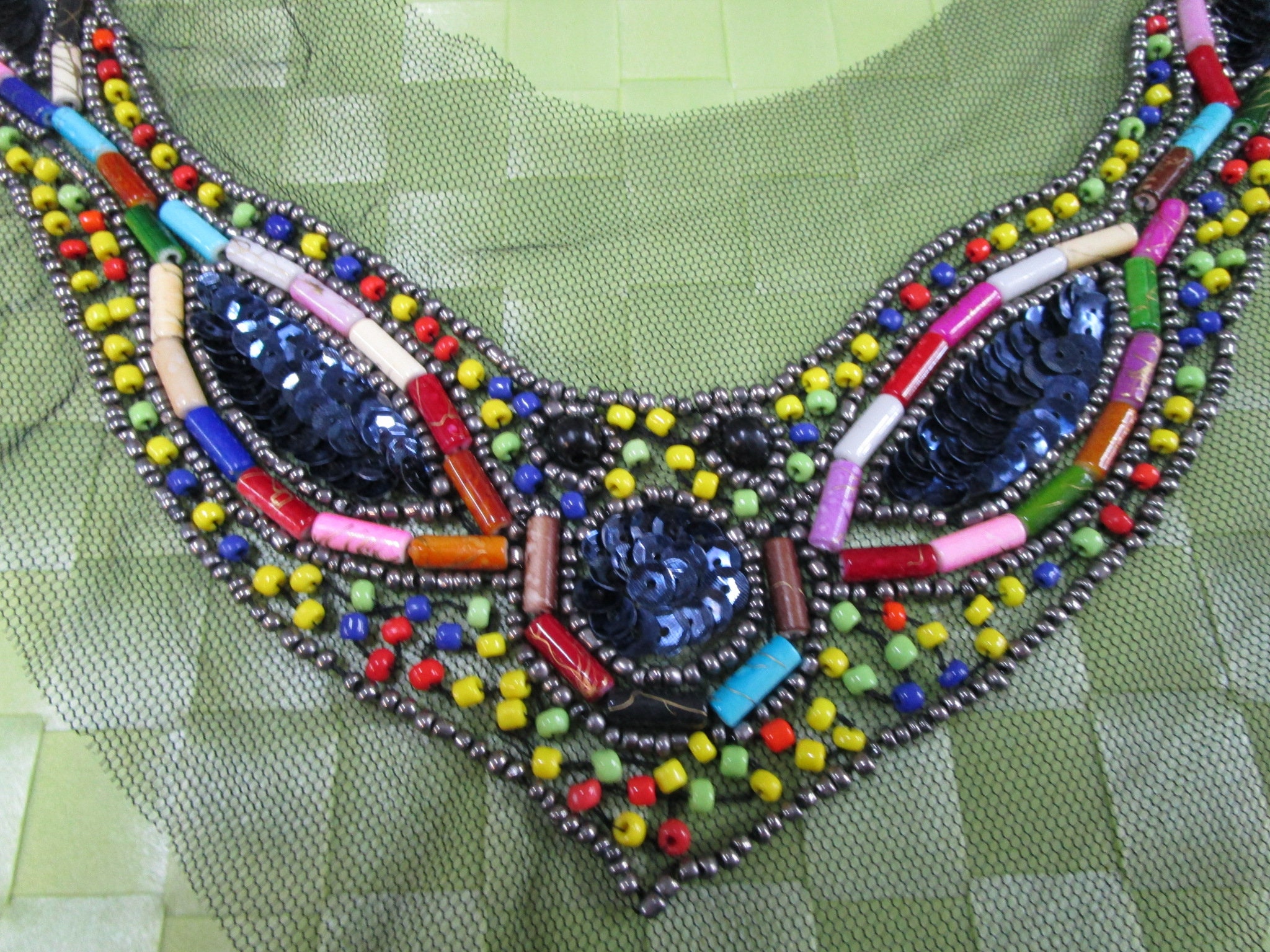 1 piece Bridal Bead Neckline Collar Appliques acrylic Beaded Etsy
