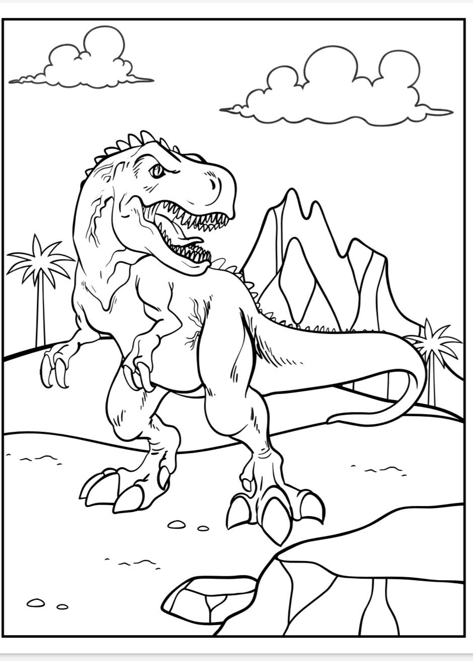 Dinosaur coloring book 40 pages | Etsy