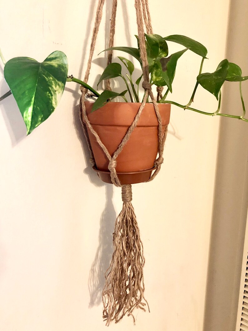 Jute Macrame Plant Hanger / Twisted Plant Hanger / Jute Plant Etsy