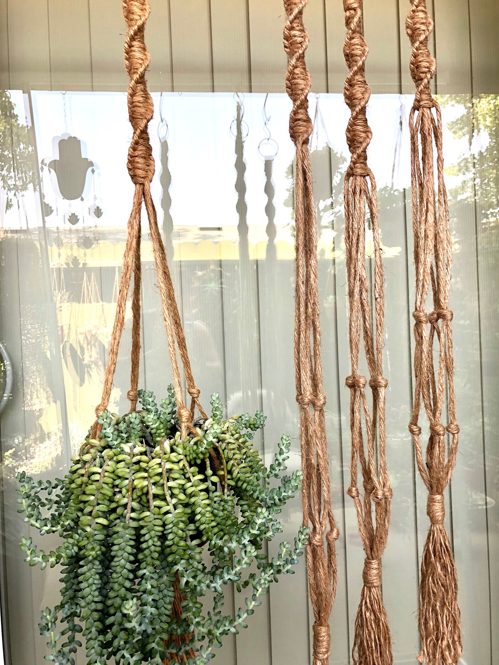 Jute Macrame Plant Hanger / Twisted Plant Hanger / Jute Plant Etsy