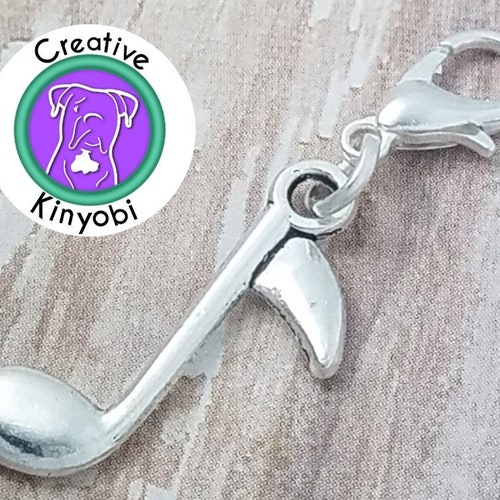 Music Note Charm Music Stitch Marker Eighth Note Zipper Etsy