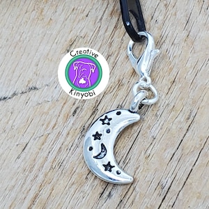 Mond Charm, Mond Charm, Mond Charm, 3D Mond und Sterne Clip-Charm, Mondsichel Charm, Mond Charm, Mond Charm, Mond Clip-Charm Schneller Versand aus den USA