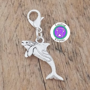 Killer whale charm, whale zipper charm charm, orca clip-on charm, killer whale charm with clasp, orca bag charm, Fast Shipping from USA