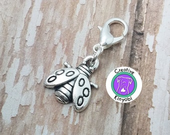 Silver Ladybug Clip on Charm Zipper Pull Insect Dangle Purse Charm