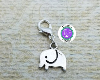 Elefant Anhänger mit Verschluss, Silber Reißverschluss Anhänger