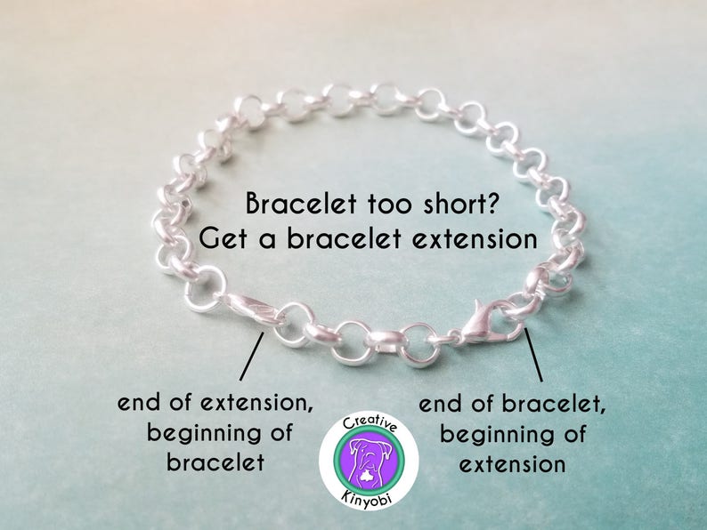 Silver Bracelet Extender Charm Bracelet Extension With Clasp Etsy
