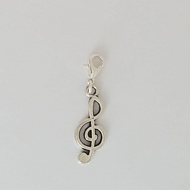 Silver music charm music stitch marker treble clef zipper | Etsy