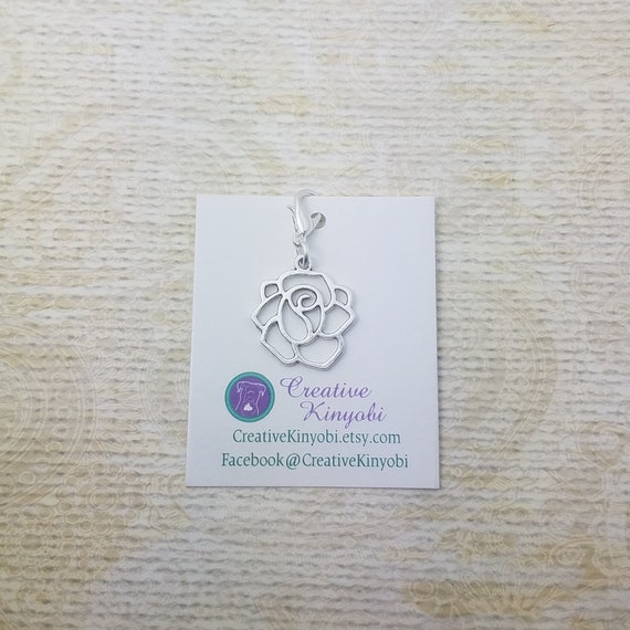 Its All About...You Rose Stainless Steel Clasp Clip on Charm 79Af