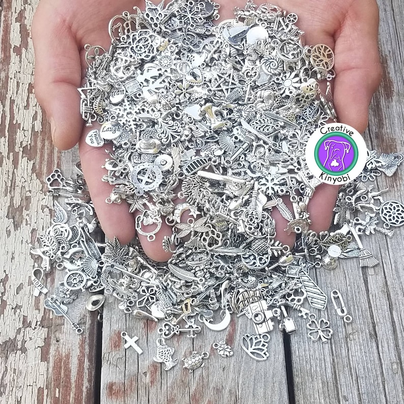 Clean bulk charms, pick your silver charm mix or get random charm bag, fast shipping from Montana, DIY charms, plz read description BCS 