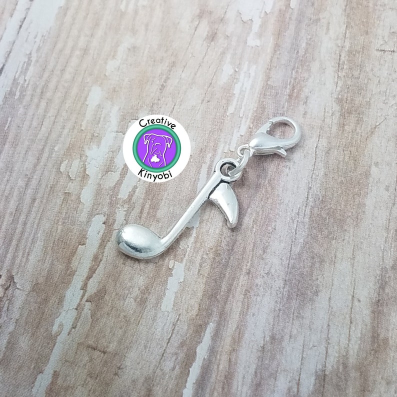Music Note Charm Music Stitch Marker Eighth Note Zipper Etsy