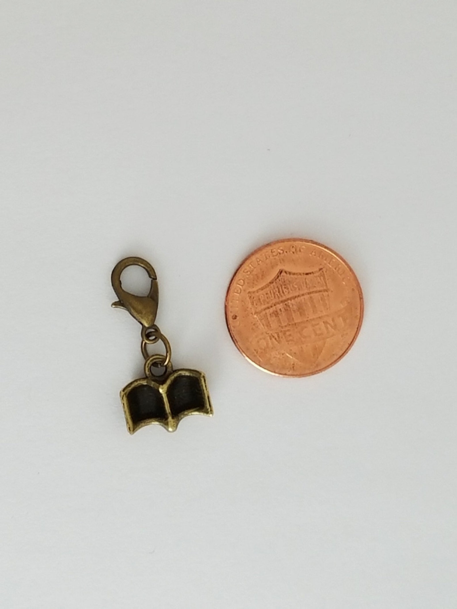 Bronze Book Charm Reading Charm Zipper Pull Purse Charm Etsy