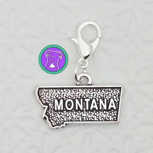 Montana charm, bracelet charm, Montana zipper charm, purse charm, Montana state clip on charm, Fast Shipping from USA CS460