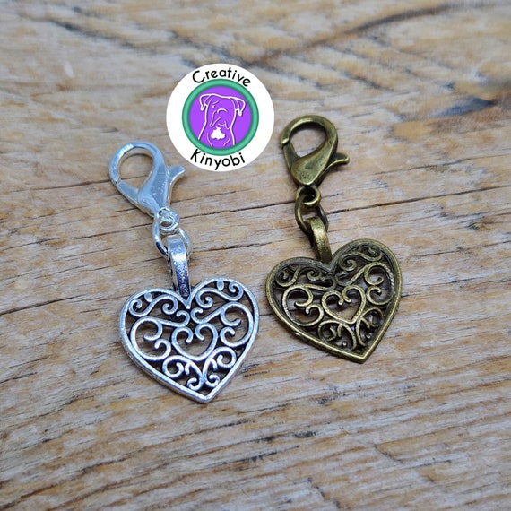 Filigree heart charm deals