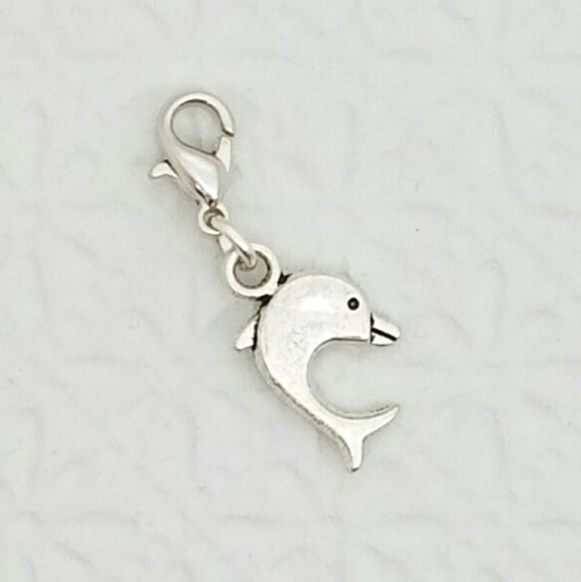 Dolphin Antiqued Bracelet Pendant Zipper Pull Charm with Lobster Clasp Dolphin Antiqued Bracelet Pendant Zipper Pull Charm with Lobster Clasp