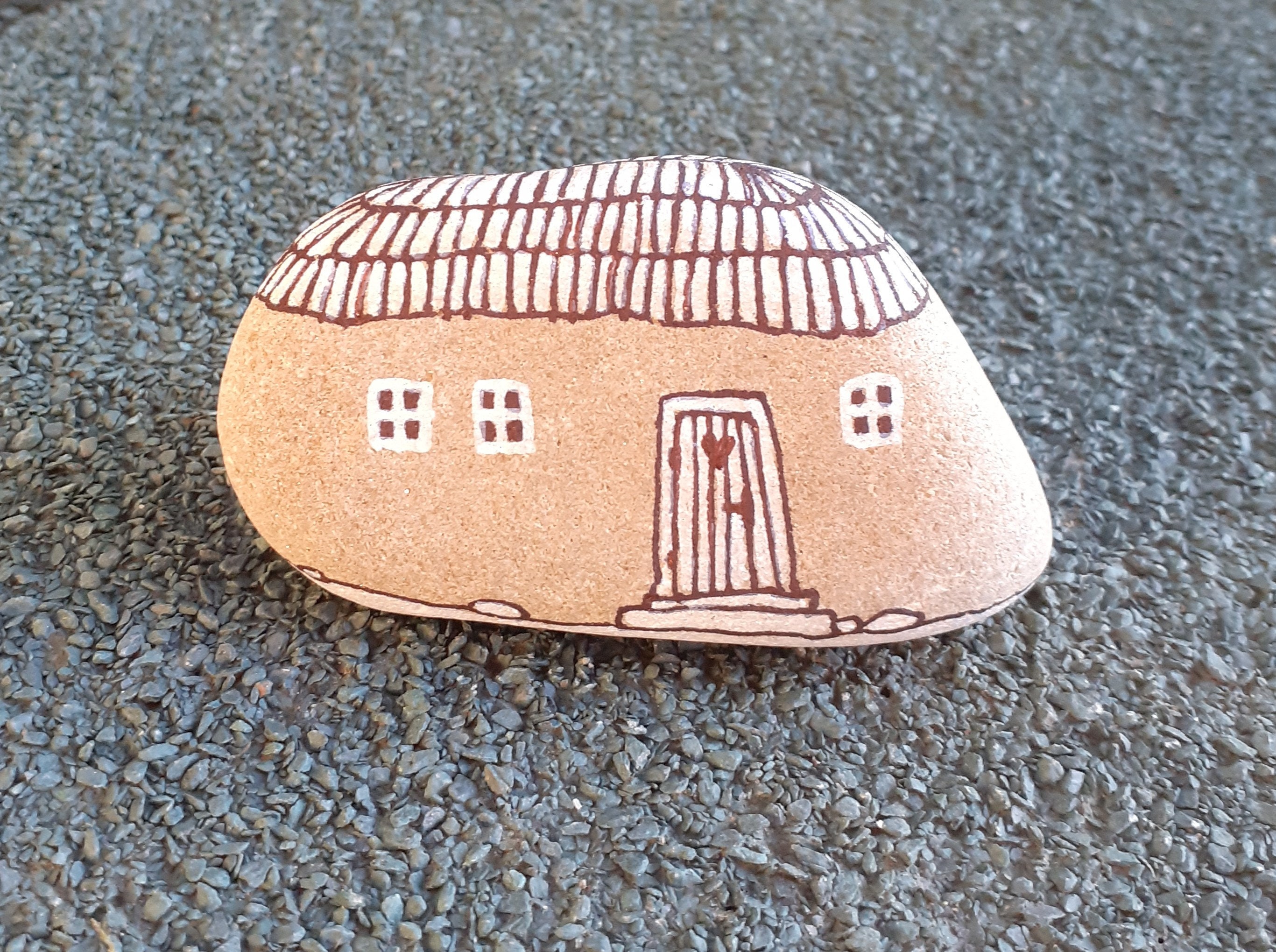 House, Painted rocks, pebble art, stone art, rock art, painted rock
