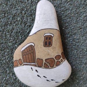 House, cottage, painted rocks, pebble art, stone art, rock art, painted rock