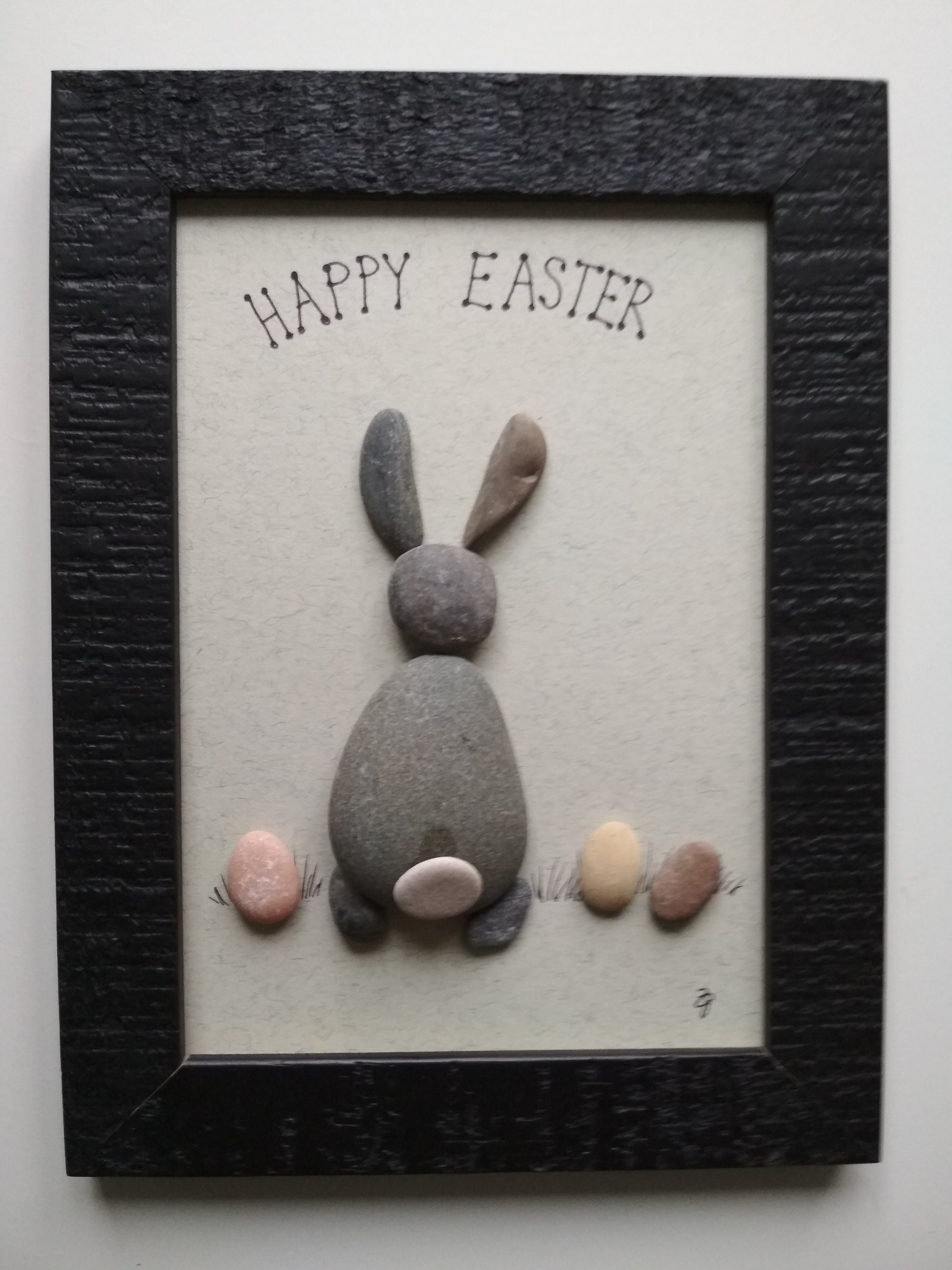 Rabbits Framed Happy Easter Wall Hanging