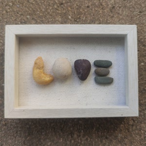 Pebble art - At the beach, wall decor, pebbles art, pebble picture, rock art, stone art, 3D picture, wall art