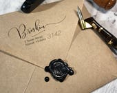 Unique Calligraphy Address Stamp NInE + refill ink (Free Shipping within Australia)
