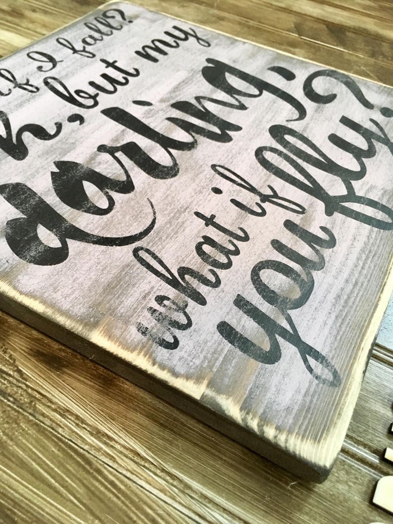 What if I fall Peter Pan Quote rustic wood sign expressive Etsy