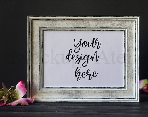 50% Off Sale Frame Mockup With Flowers Ma042 Bw