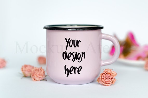 50% Off Sale Pink Metal Mug Mockup Ma036 Styled