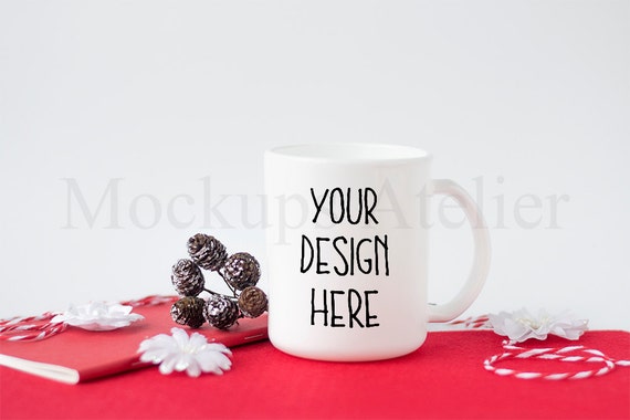 50% Off Sale White Mug Mockup W Christmas Decor 50% Off Sale White Mug Mockup W Christmas Decor