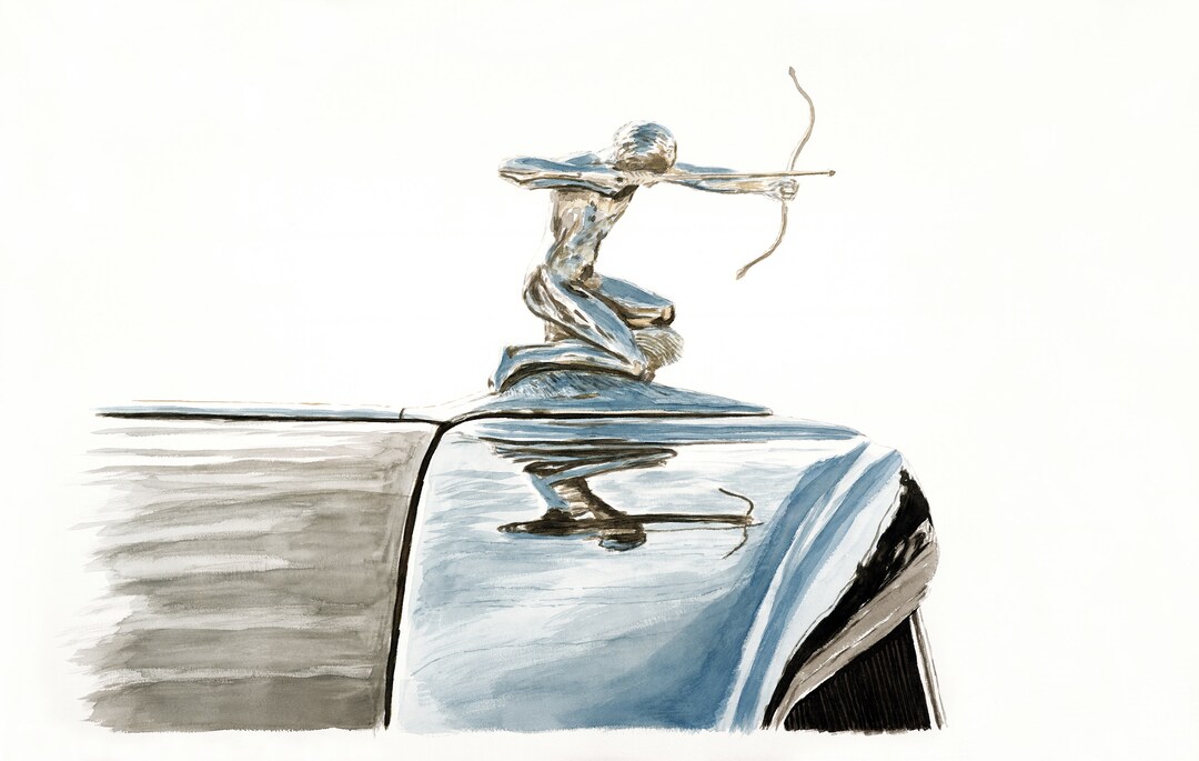 Pierce Arrow Hood Ornament Giclee Print Signed and Numbered by Etsy