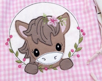 3x Embroidery File Set Horse Pony Unicorn Embroidery File Button Applique Doodle 13x18 - 5x7 inch