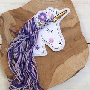 3D embroidery file embroidery motif doodle unicorn with woolly mane boho horse with mane application pony 16x26