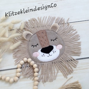 3D embroidery file lion embroidery motif doodle with woolly mane boho 13x18 - 5x7 inches