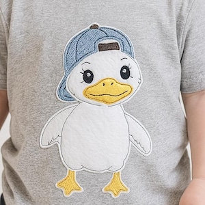 Stickdatei coole Ente Stickmotiv Doodle Applikation 10x10 - 4x4 Zoll