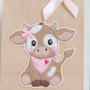 Stickdatei Stickmotiv kleine Kuh Lisa Doodle Applikation 13x18 - 5x7 Zoll