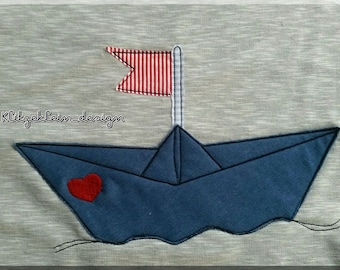 Stickdatei - embroidery - Doodle - Schiff - Schiffchen - maritim -   10x10