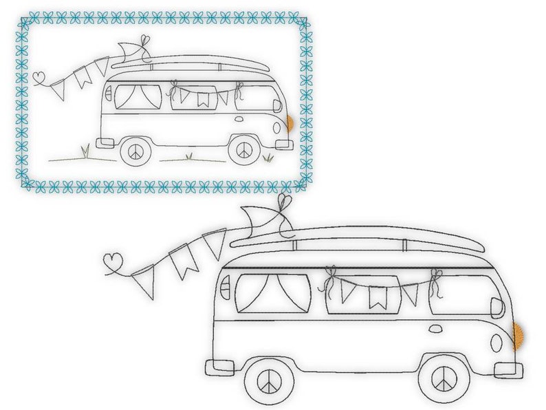 2x stickdateien stickdatei embroidery doodle bus retro  etsy 2x stickdateien stickdatei embroidery doodle bus retro  etsy