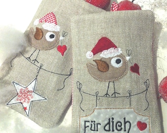 2x ITH pochettes à dossiers à broder cadeau/calendrier de l'Avent Noël Père Noël.....