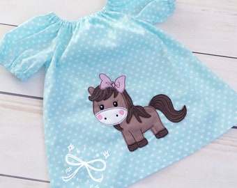 Stickdatei - embroidery - Stickmotiv - Doodle - Pony - Pferde - cute -  10x10