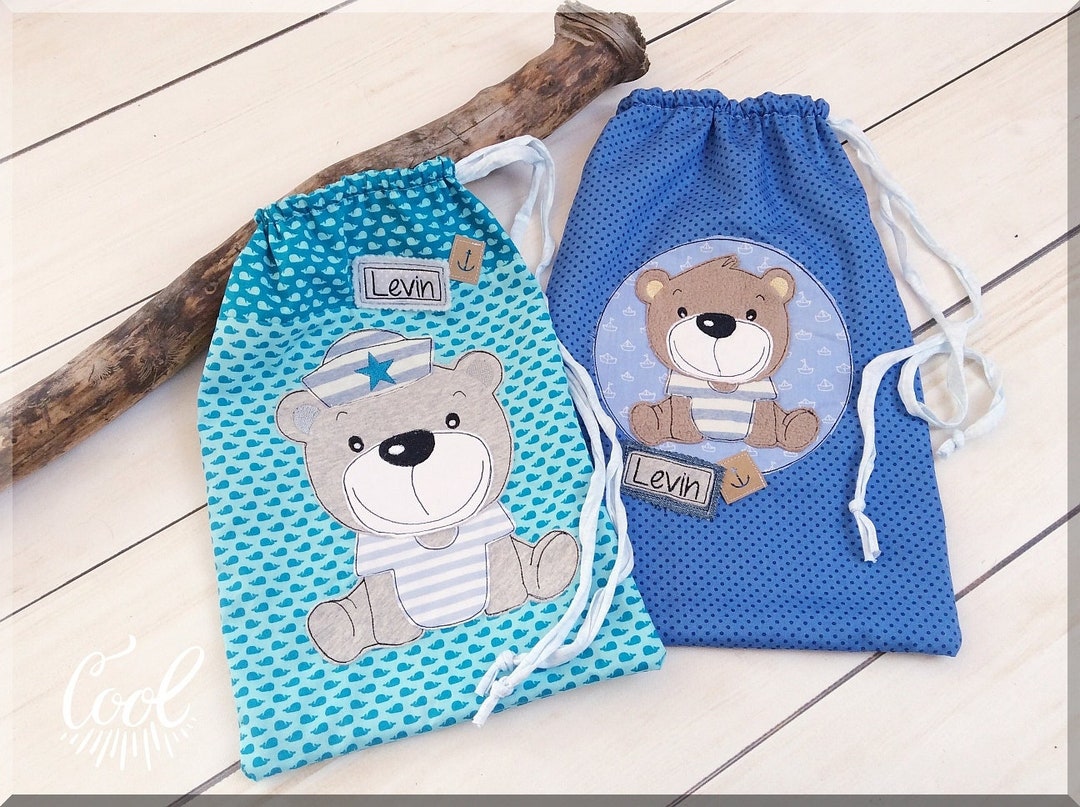 4x Embroidery Files Set Bear Maritime Doodle Application Bear Button