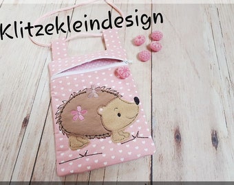 Stickdatei Stickmotiv boho Igel mit Blumen Doodle  16x26