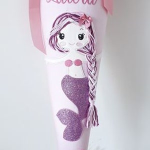 Embroidery file mermaid embroidery motif mermaid with woolly hair 3D doodle application 13 x 18 cm - 5 x 7 inches