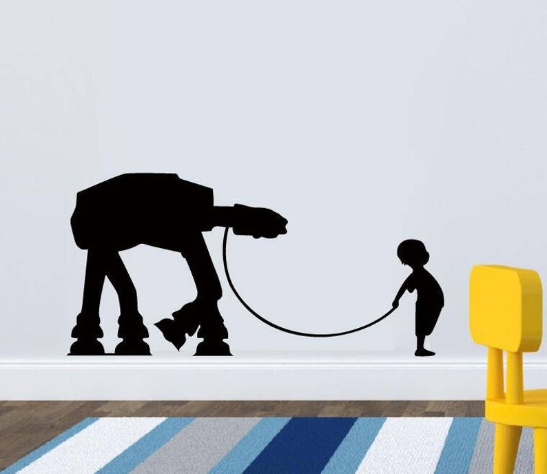 At vinyl decal A Boy and His At At Wall Decal Star Wars decal-Boys Room Decal Star Wars wall decal
